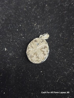 Chuck Clemency STS 925 Silber Diamant Oval Medaillon Anhänger 10g 2003