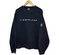 Vintage Timberland Crewneck Sweatshirt Timberland Spellout Big Logo XL Black 90s