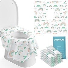 30 Pcs Toilet Seat Covers Disposable for Toddlers  Adults, Extra Large