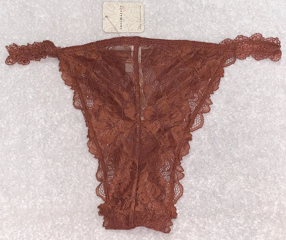 INTIMATELY FREE PEOPLE Todo Encaje Canela Marrón Tanga Bikini Panty Mujer Talla L 7 Foto 2 de 4