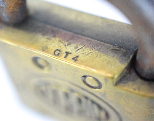 CORBIN GT4 Padlock Brass Vintage Old Rectangle Lock (no key) - Bild 10 von 12