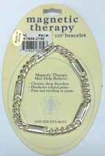 Magnetic Therapy bracelet 7.25 inches in Silver Plate May Relieve Ailments NEW