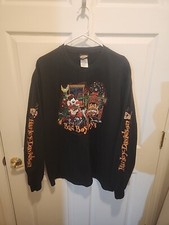 Vintage 1993 Harley Davidson x Looney Tunes Warner Bros Black T Shirt Mens XL