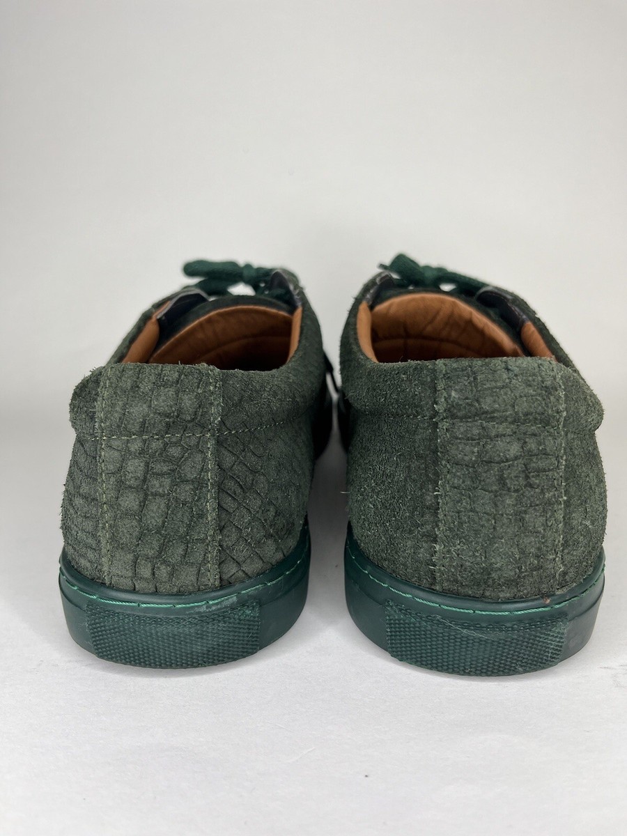 Zuma Shoes Lace Up Casual Sneakers Men Size 44 US 11 Green Suede