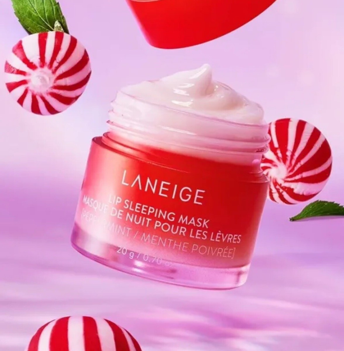 LANEIGE Lip Sleeping Mask PEPPERMINT CANDY CANE (20g) Large