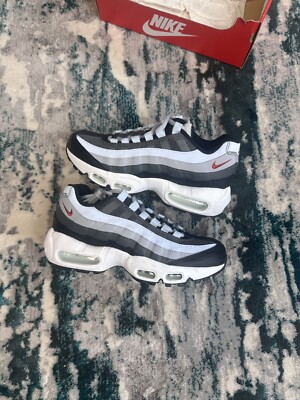 Air Max 95 Trainers Wolf Grey Rugged Orange Black Blue Tint UK