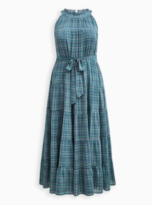 Torrid Maxi Lindsay Hi-Low Tiered Dress Blue 2 2X 18 20 #E20394
