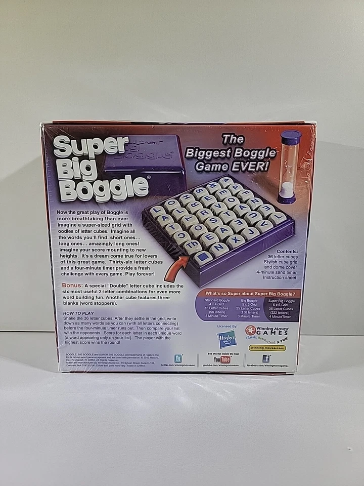 Winning Moves Super Big Boggle Word Scramble Board Game NEW/Sealed - Image 2 of 4