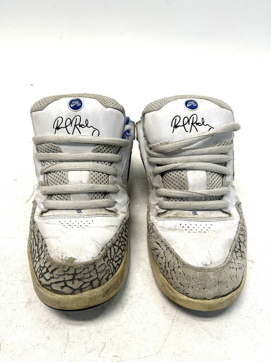 2009 RARE Nike SB Paul Rodriguez P-Rod 2 White Cement Sz 11  display picture 1