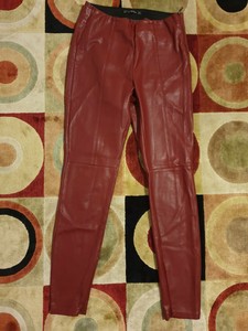 zara red leather pants