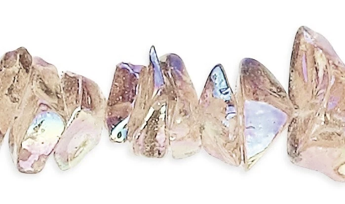 Bead, Glass, Aurora Borealis Light Root Beer 4-9mm Glass Chip Beads 34" Strand - Image 4 of 4