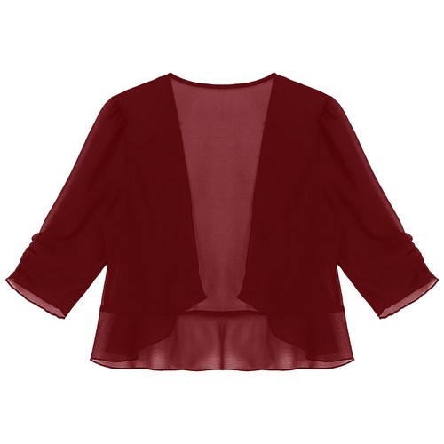 Lady Open Front Chiffon Cardigan See-through Bolero Shrug Crop Top Evening Party - Picture 33 of 466