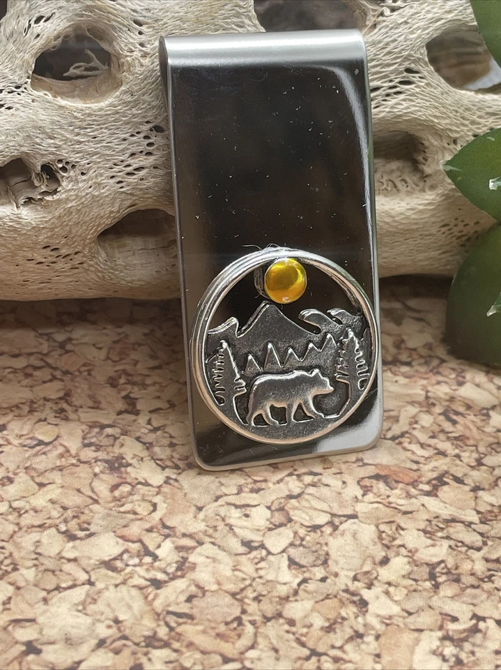 Bear Money Clip Stainless Steel Quality Wedding Party Gift Brown Black Wedding Foto 4 de 4