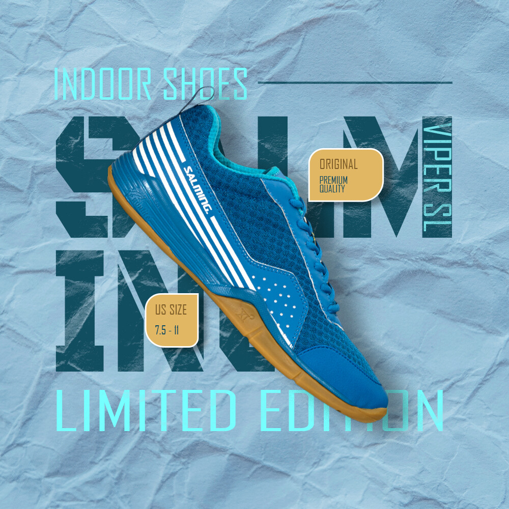 SALMING VIPER SL Limited Edition Indoor Shoe (Royal) Volleyball Handball Squash