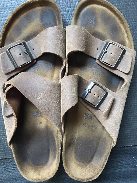 Birkenstock Mens Sz 11 EU 44 Arizona Taupe Suede Sandals - Great for sale online | eBay