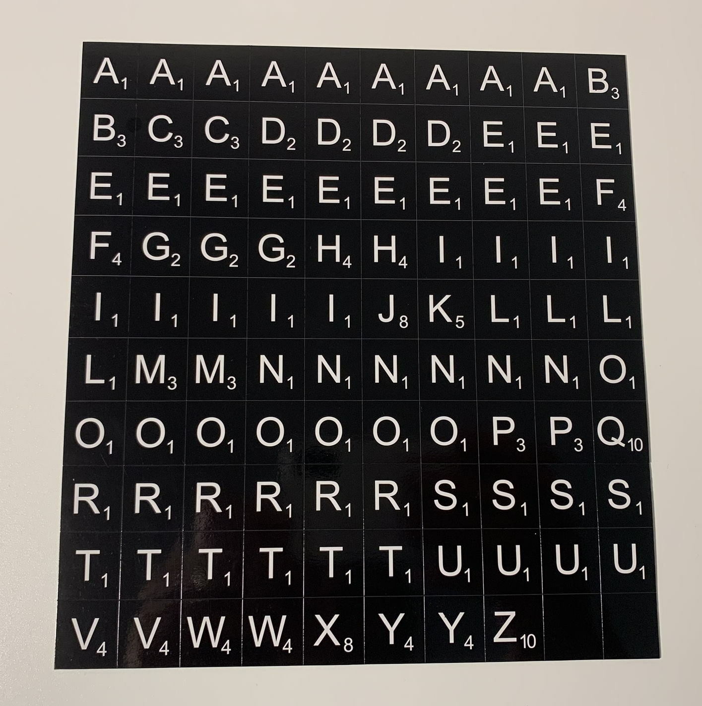 Scrabble Message Board Replacement Letter Tile Set 100 Full