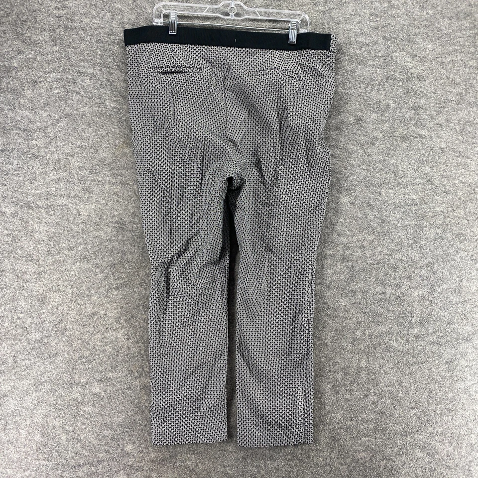Liz Claiborne Pants Women 18 Plus Gray Geometric High Rise Flat Front Chino - Image 2 of 4