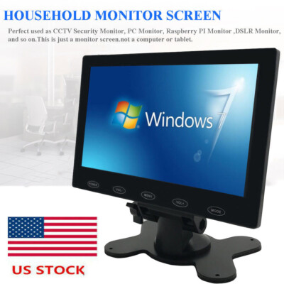 US-7'' Portable CCTV Security Monitor PC Display VGA HDMI for DSLR Raspberry Pi