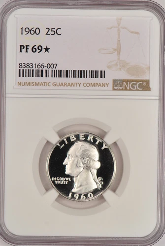 1960 Washington Quarter Proof NGC PF 69 STAR PR69* Frosty Coin 25C