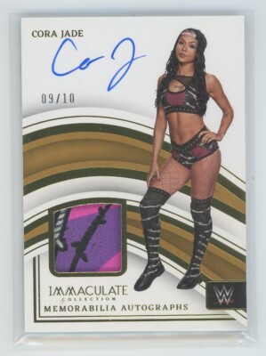 Cora Jade 2023 Immaculate WWE Memorabilia Autograph Gold 9/10 NXT Patch Auto