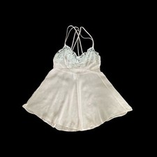 Vintage California dynasty, nightgown, peach, lingerie, slip, satin, lace, S