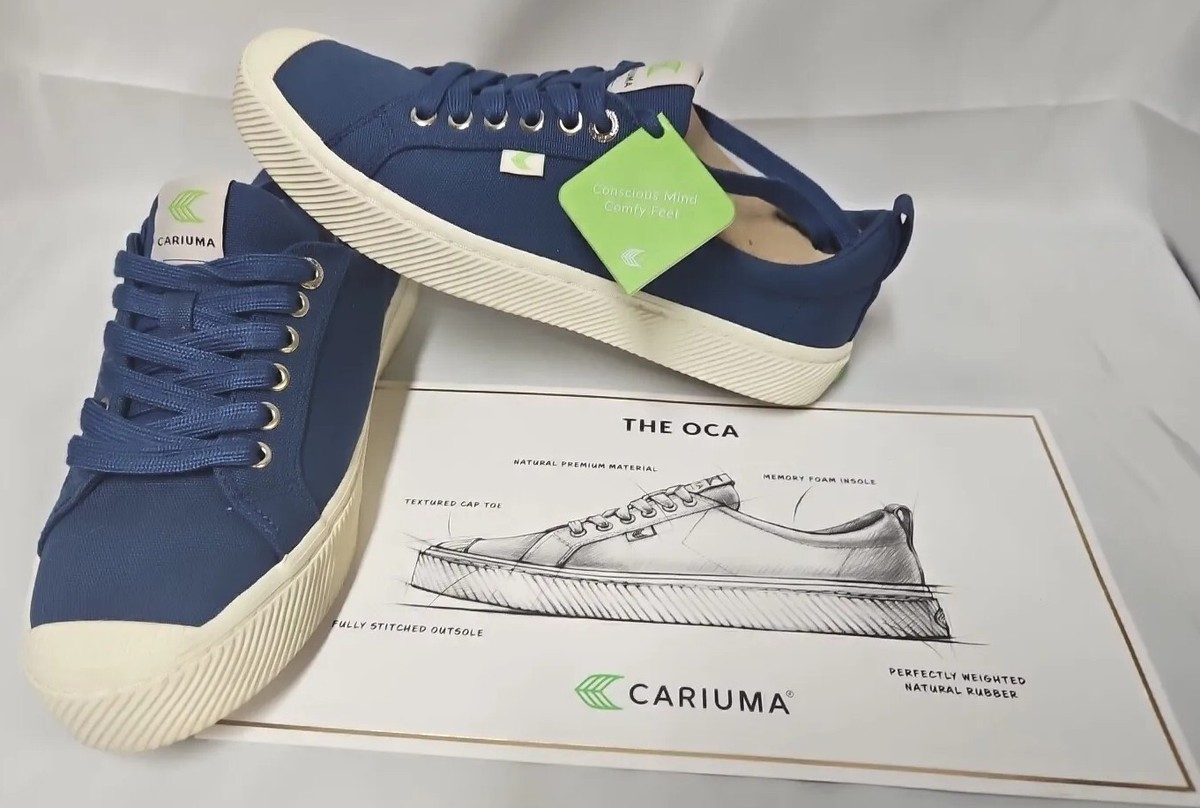 Cariuma OCA Low Shadow Blue Canvas Sneakers Shoes Women Size