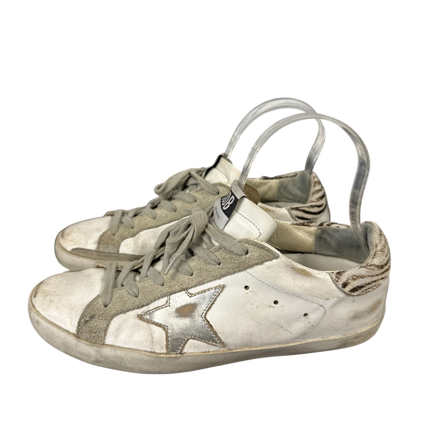 Gol Goose Superstar bianco argento pony ziger sneakers pelle taglia 38 donna