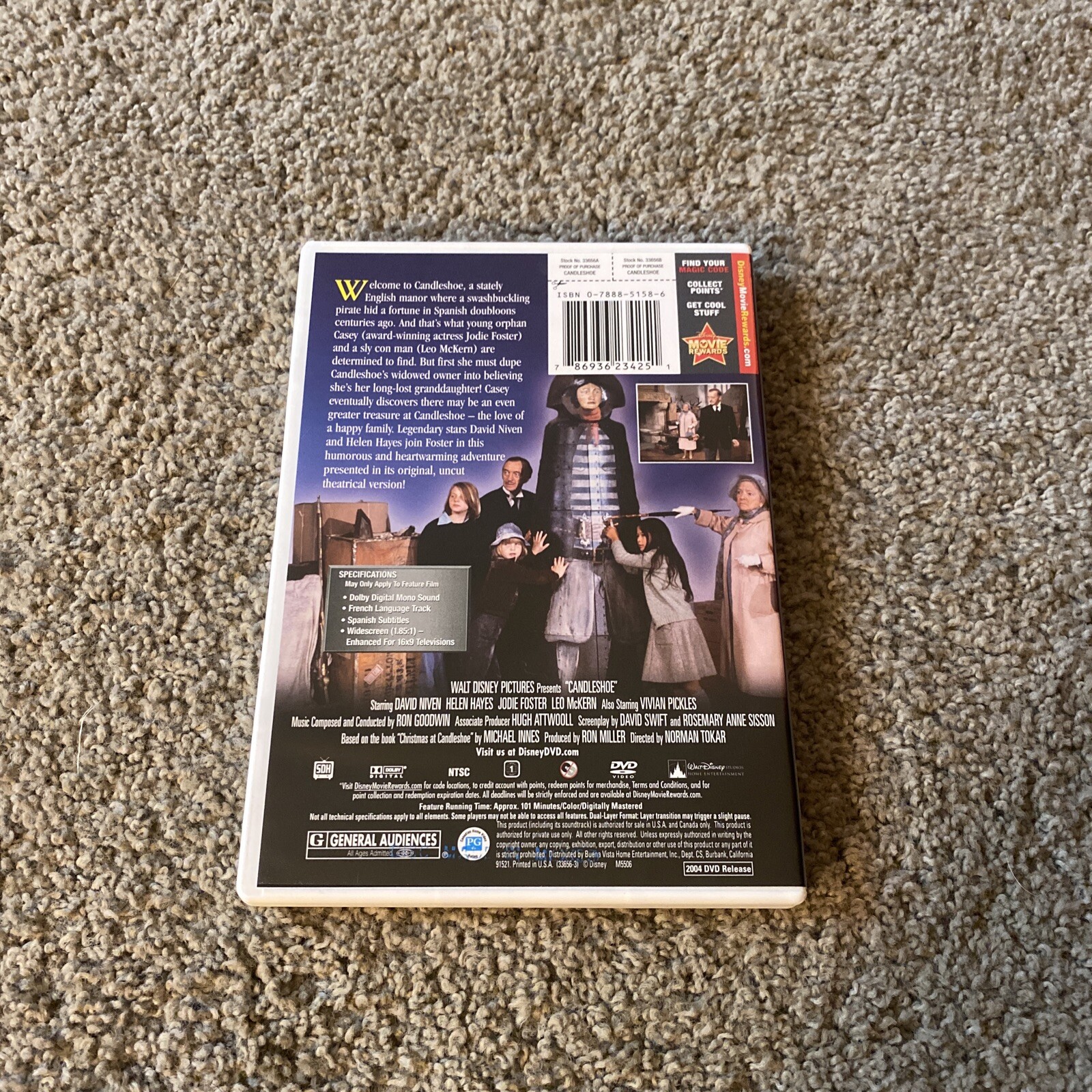 Candleshoe DVD Walt Disney 1977/2004 David Niven Jodie Foster Helen
