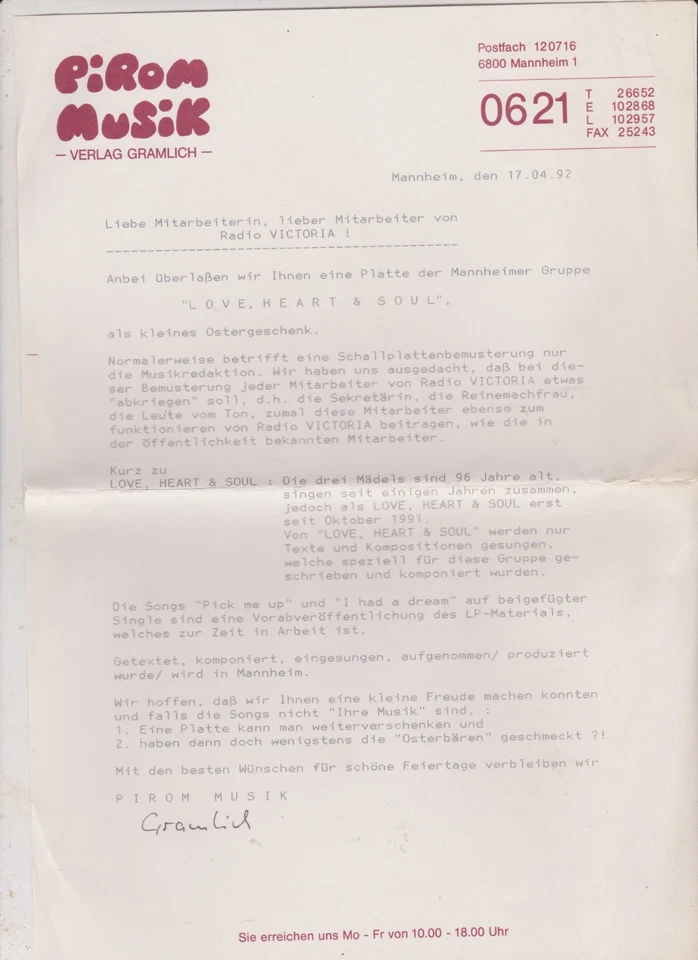  Love, Heart & Soul - Pick Me Up (7" Single mint  - !! ) - Bild 2 von 2