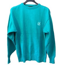 Chaps Ralph Lauren Vintage Men's Sweater Logo Round-neck Long-sleeve Cotton L