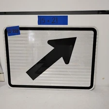 Authentic Traffic Road Street Sign 45 Degree Arrow Right 21" X 15" 12-228