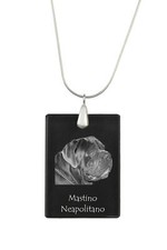 Neapolitan Mastiff, Mastino Napoletano - Crystal pendant with dog, silver neckla