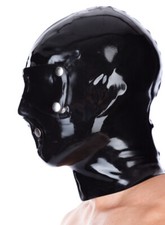 Latex Maske für SIE oder IHN (wählbar) SCHWARZ - System Maske anatomisch 0,6 mm