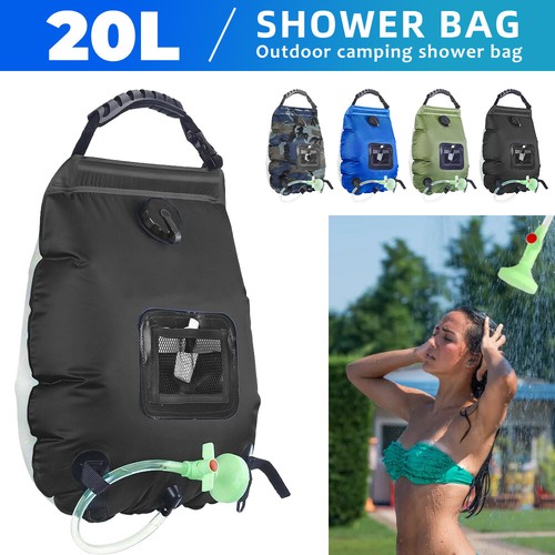 Solar Heating Shower Bag 5 Gallons 20L Portable Outdoor Camping Water