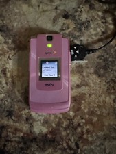 Vintage Pink Sanyo Katana II Flip Phone Sprint Cellular W/ Charger Tested