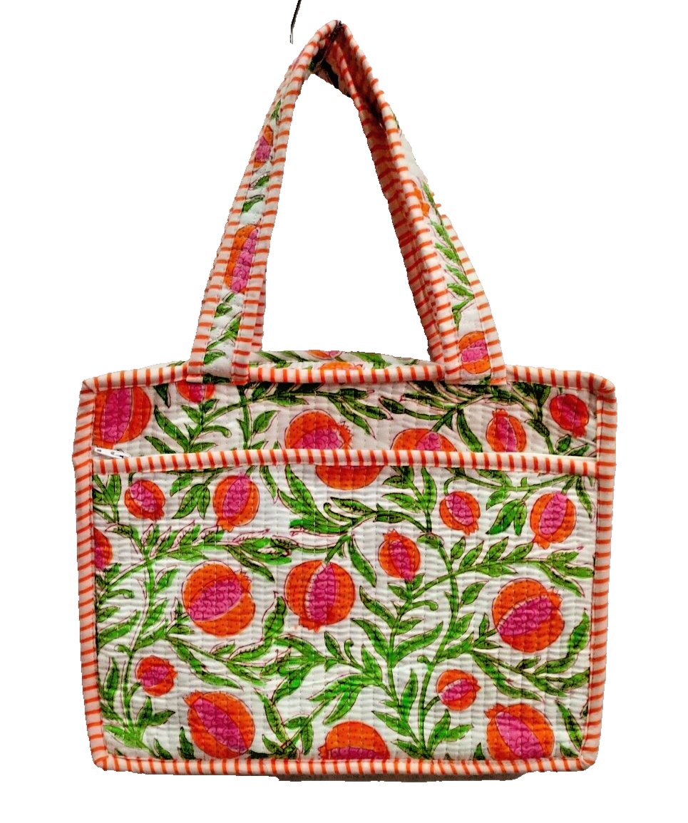 Handmade Cotton Block Print Laptop Bag 15x11.5x2 Inches-image