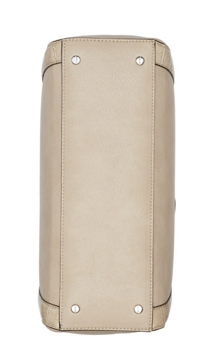 Calvin Klein Masonite Convertible Tote Bag Purse with Pouch Taupe 