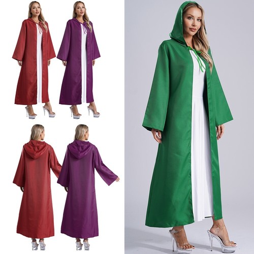 Damen Bindeband String Tunika Zauberer Umhang Locker Sitz Lang Cape Langarm - Bild 1 von 40