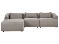 3-Sitzer Ecksofa L-FöRmig Stoff Beige Taupe Chaiselongue Rechts Kissen Svansele