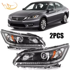 For 2013-2014 2015 Honda Accord Headlight Halogen Set Driver and Passenger Side