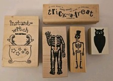 Lot Halloween Mounted Rubber Stamps Mixed Brands