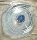 VINTAGE BLUE MADRID FEDERAL GLASS CAKE DESSERT STAND PEDESTAL -FREE SHIP