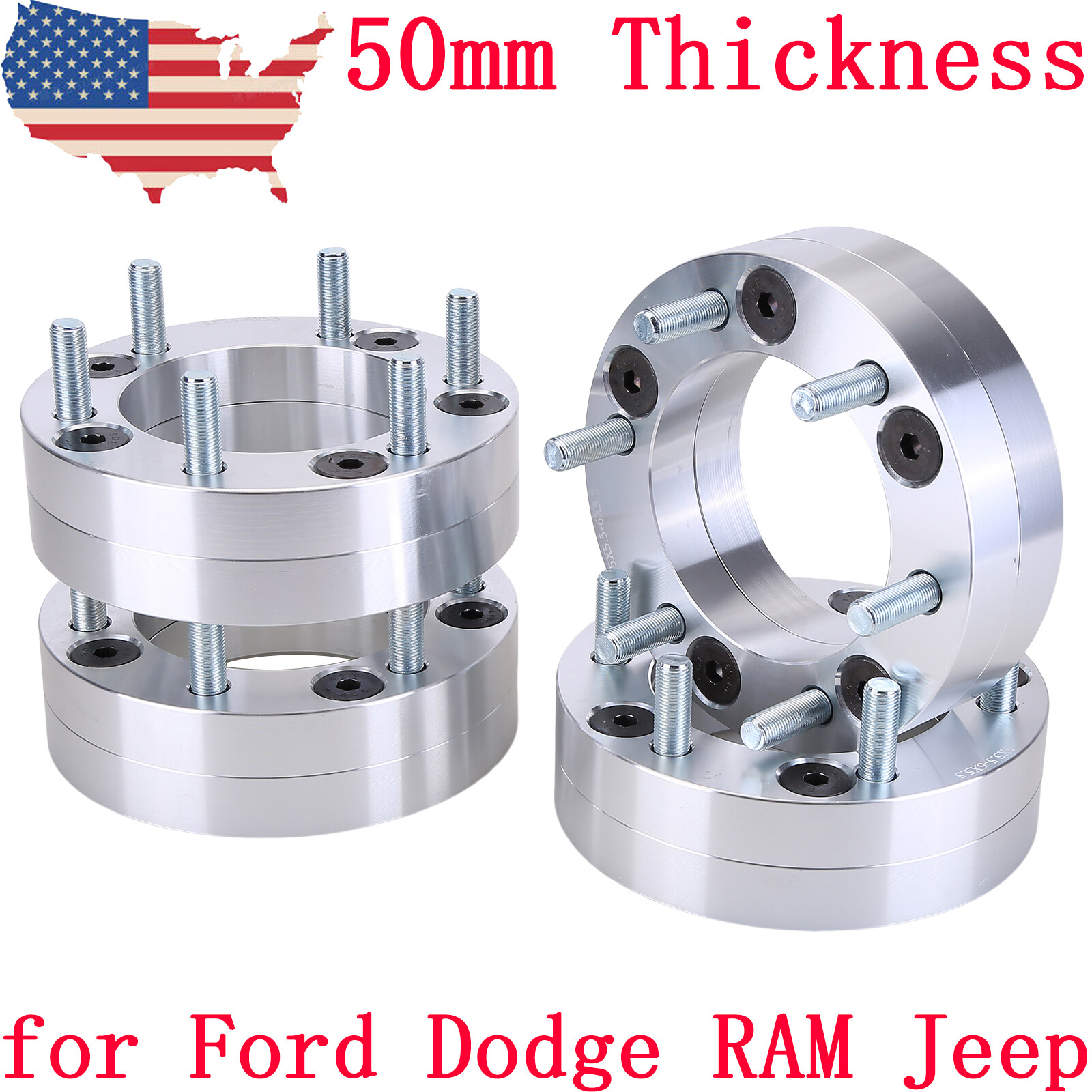 4Pcs 5x5.5 to 6x5.5 Wheel Adapters 2" 50mm 5x139.7 to 6x139.7 for Ford