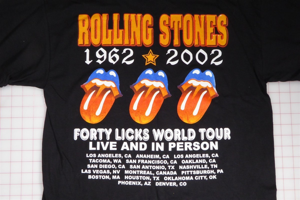 Rolling Stones T-Shirt L Black 40 Licks World Tour | eBay