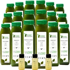 RAW Fountain 3 Day GREEN Juice Cleanse, All Natural Cold Pressed Detox 18ct 12oz
