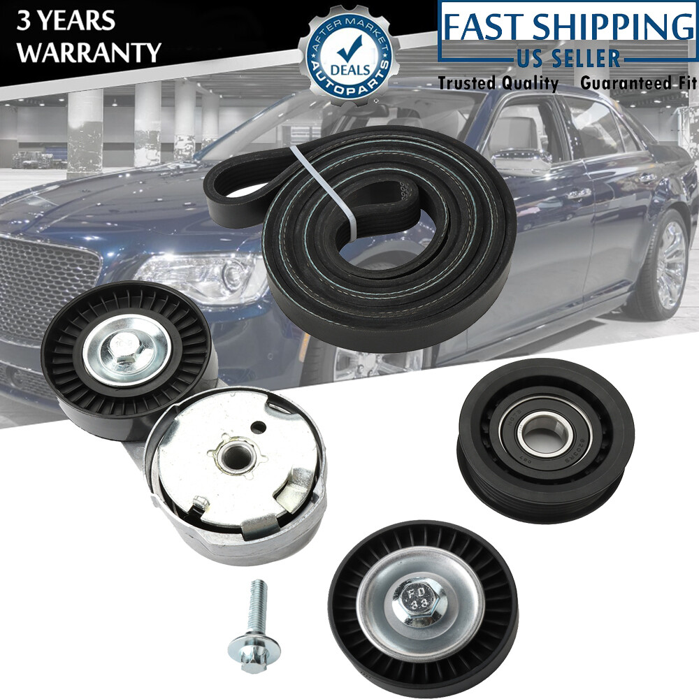 39282 Drive Belt Tensioner & Idler Pulley Kit For Chrysler Dodge Jeep Ram 3.6L