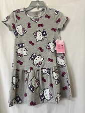 Hello Kitty Girls Gray Short Sleeve Dress New sizes S, L