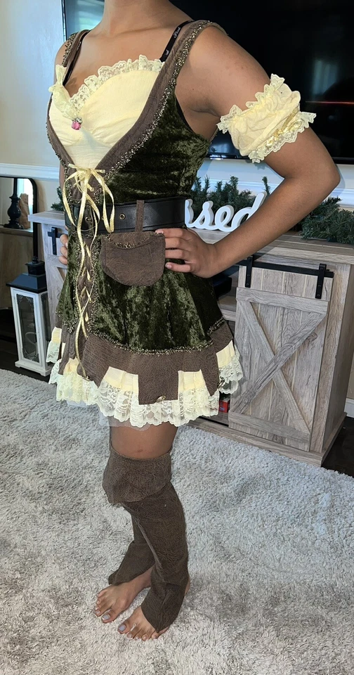 Vestido fantasia de Halloween Racy Robin Hood conto de fadas mel sexy feminino fantasia médio - Imagem 2 de 3