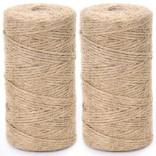 2PCS Natural Jute Twines, 328 Feet Long Brown Twine Rope for Crafts, Gift