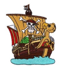 Classic Anime One Piece Characters Pirate Ship Embroidered Iron on Patch